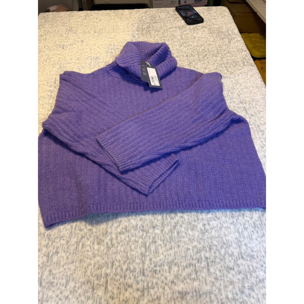Target Women's Turtleneck Ribbed Sweater Purple Knit Pullover Size XXL NWT